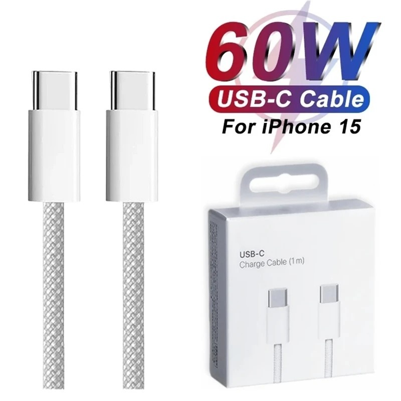 Cabo USB-C 60W: Carregamento Turbo para seu Celular!