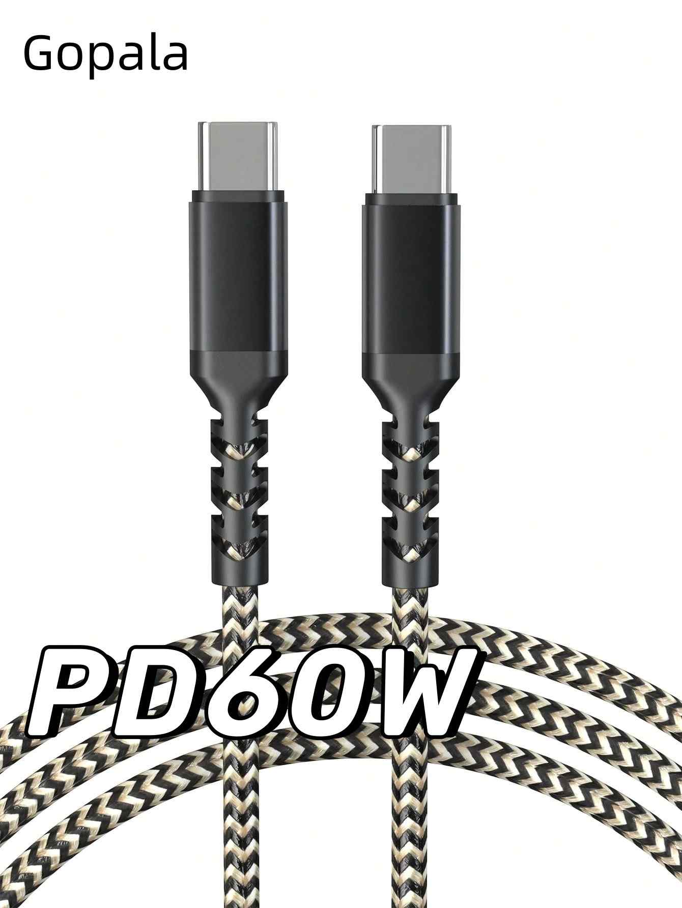 Cabo USB-C 60W Gopala: Carregamento Turbo para S24!