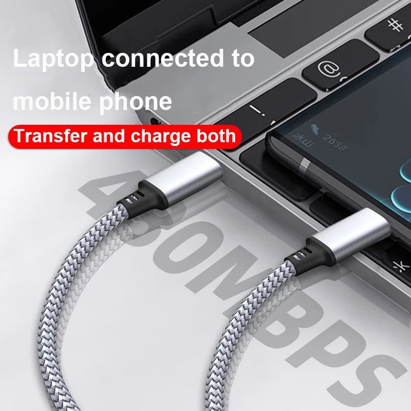Cabo USB-C 60W PD: Carregamento Rápido de Até 8 Metros!