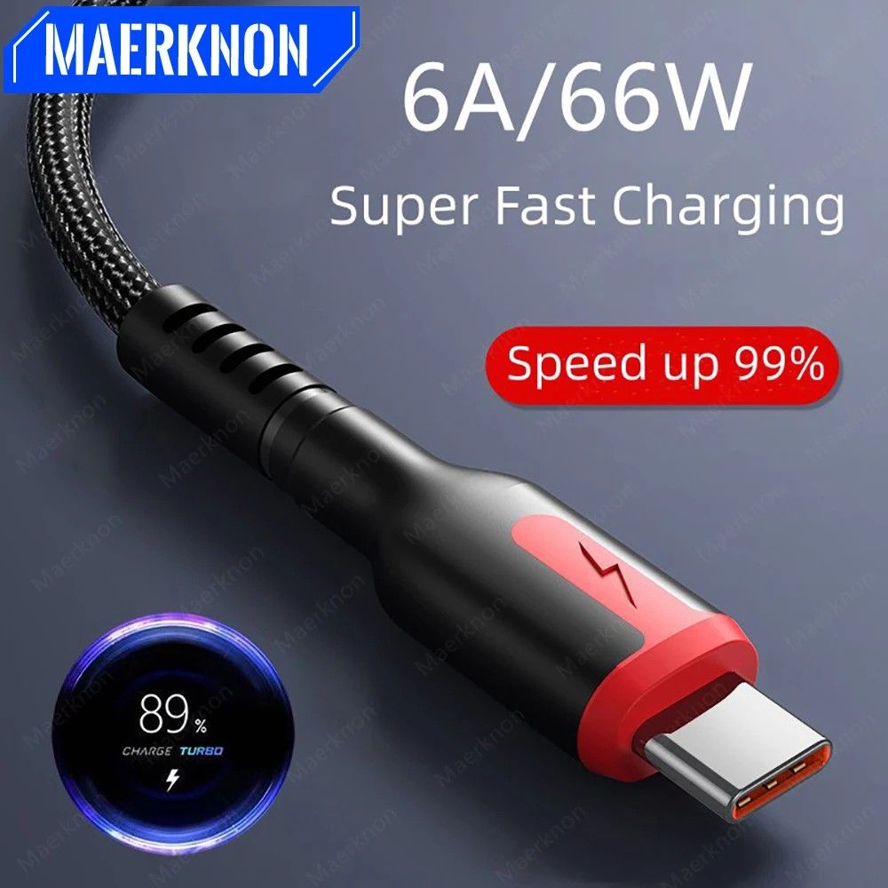 Cabo USB-C 6A 66W: Carregamento Super Rápido!