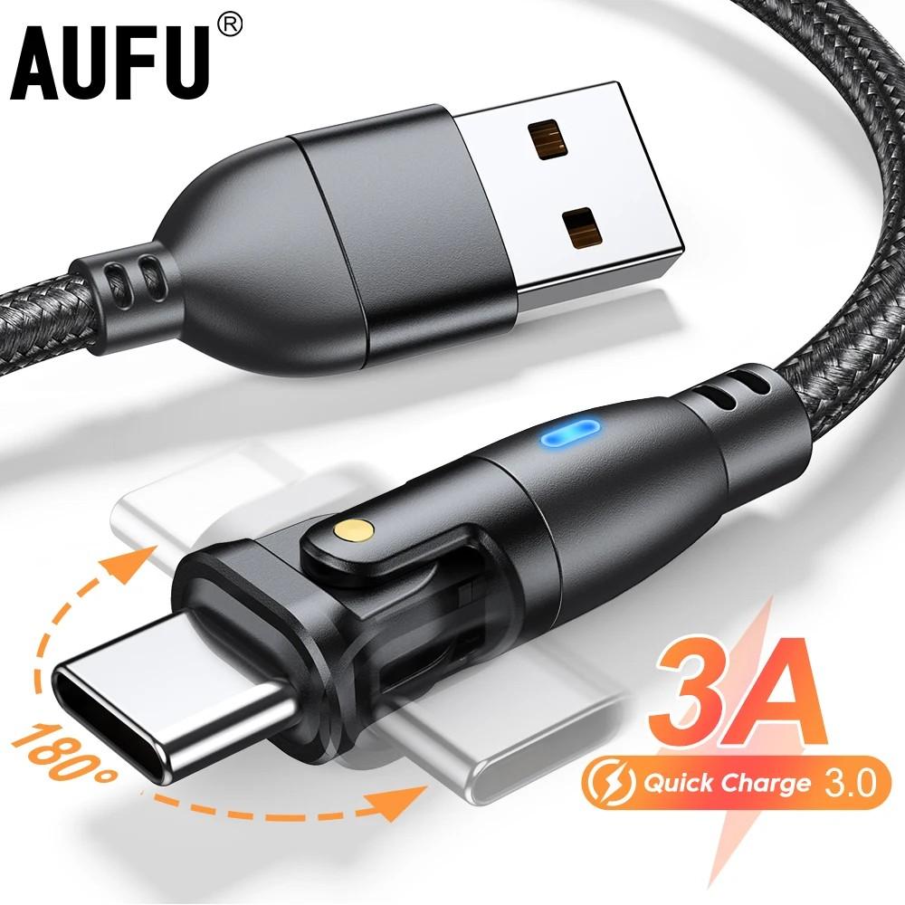 Cabo USB-C AUFU: Carregamento Rápido e Dados!