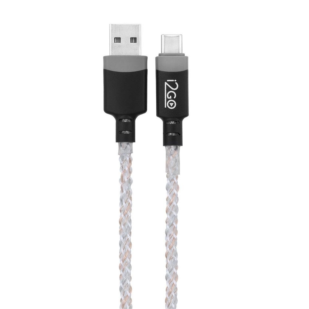 Cabo USB-C Gamer i2GO com LED RGB: 1m e 2.4A de Potência