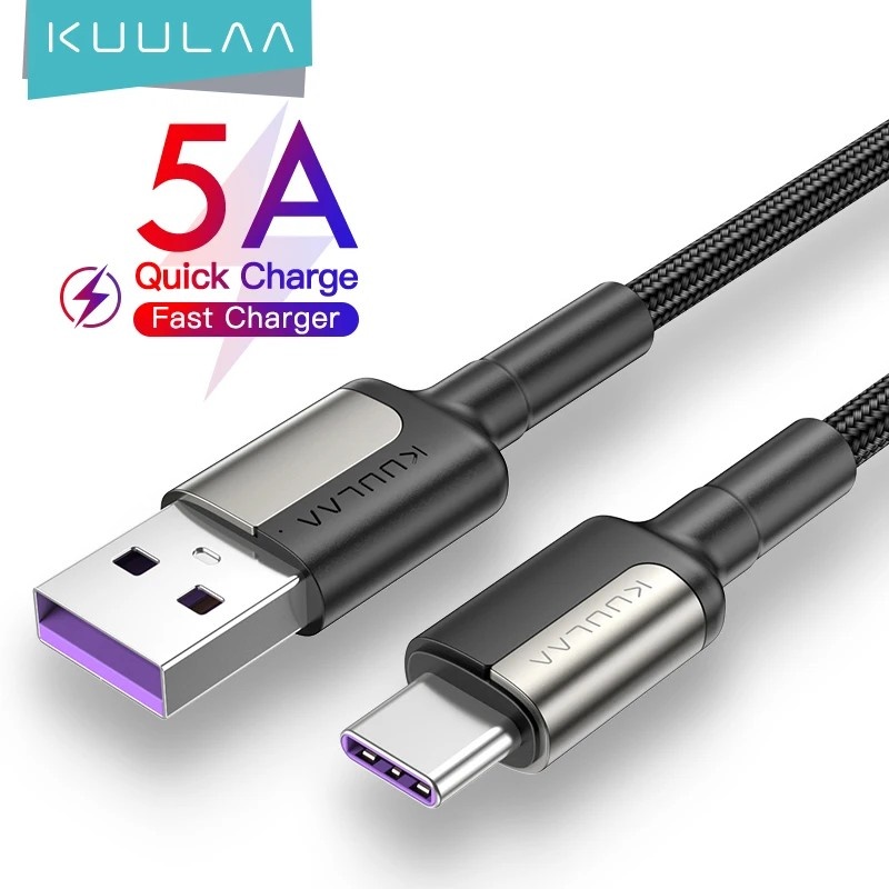 Cabo USB-C KUULAA 5A: Carregamento Turbo!