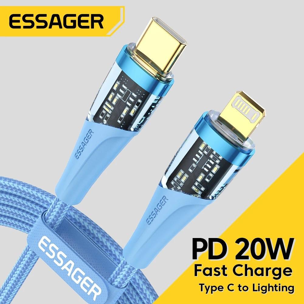 Cabo USB-C Lightning 20W Essager: Carregamento Turbo!