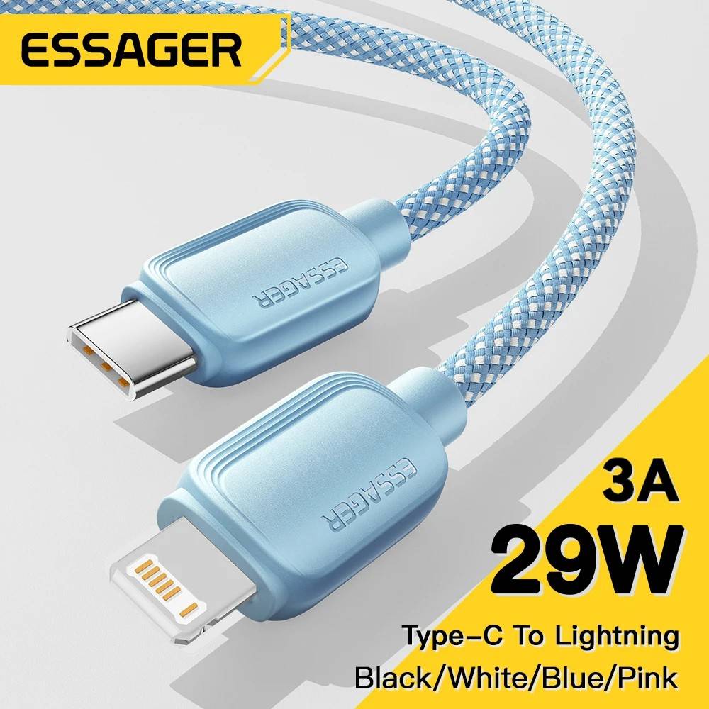 Cabo USB-C Lightning Essager: Carregamento Rápido 20W