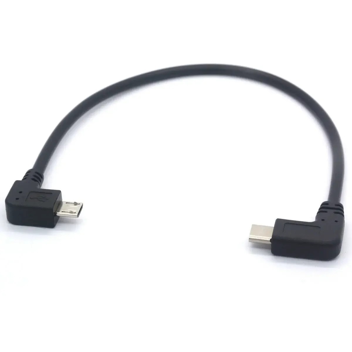 Cabo USB-C para Micro USB 90°: Carregue e Transfira Dados!