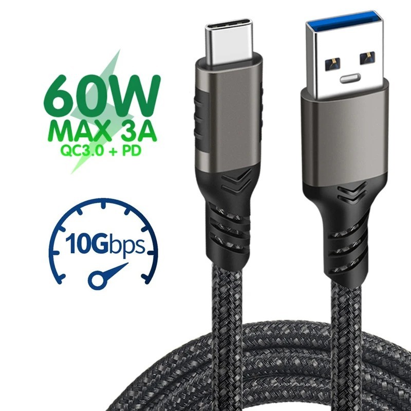 Cabo USB C para USB A 10Gbps: Velocidade de SSD e 60W PD