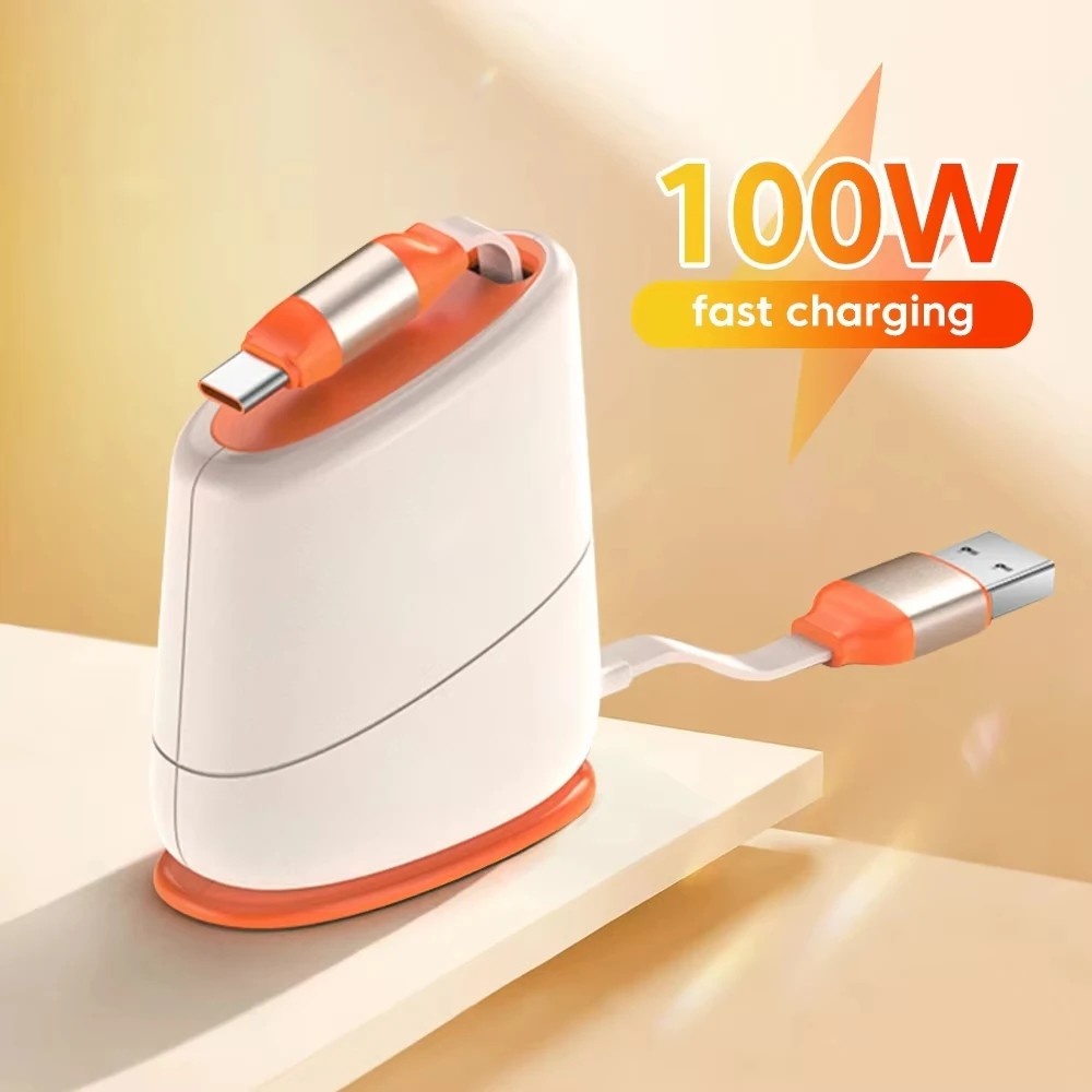 Cabo USB-C Retrátil 100W: Carregamento Turbo!