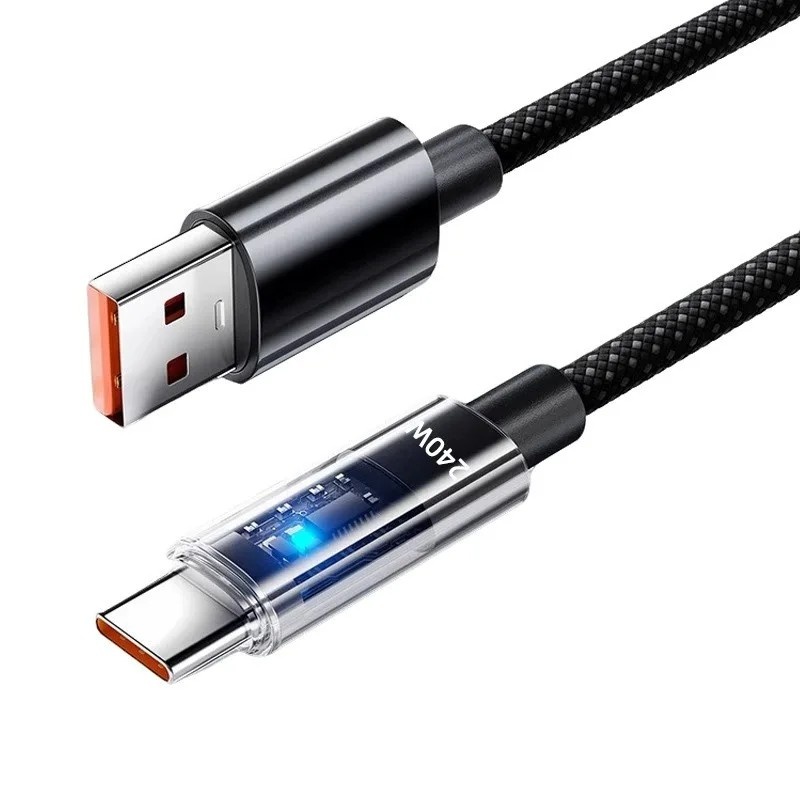 Cabo USB-C Transparente 240W: O Futuro da Recarga Rápida