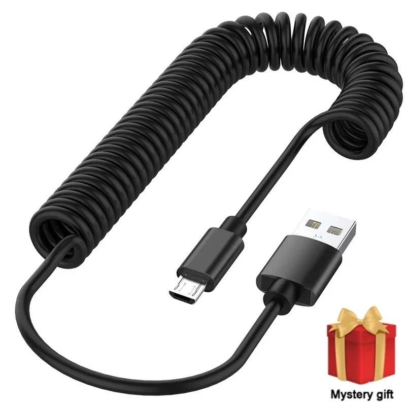 Cabo USB Coiled 2.4A: Carregamento Rápido e Durável