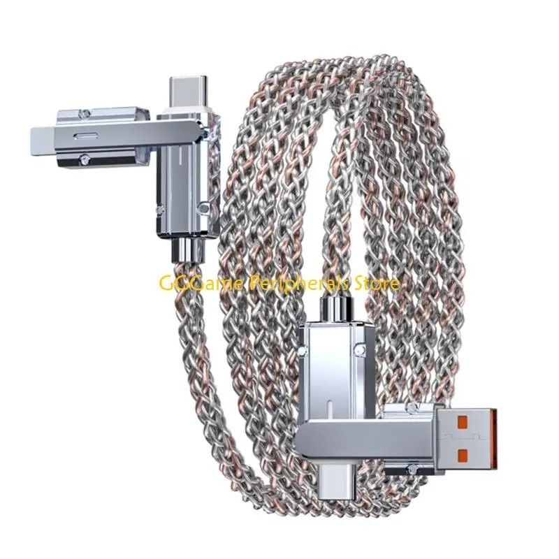 Cabo USB U55B 4 em 1: Carga Rápida e Display LED