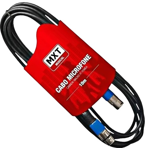 Cabo XLR Canon Balanceado 10 Metros – Qualidade Profissional