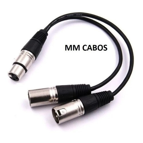 Cabo Y XLR Fêmea 2XLR Macho 20cm - Conexão Profissional