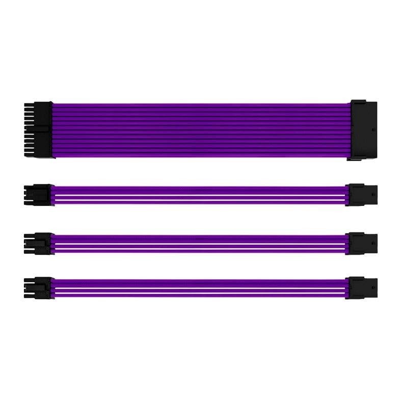 Kit Cabos Sleeved Mancer MR110 Roxo - 1x24P, 1x4+4P, 2x6+2P - Elegância e Performance para seu PC