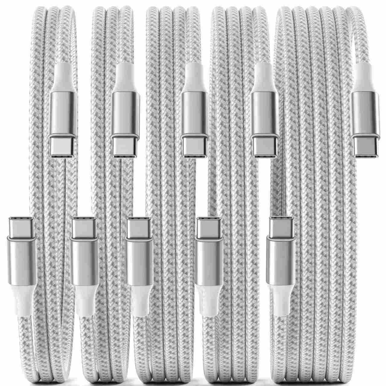 Cabos USB-C 60W: 5 Unidades para Carga Rápida!