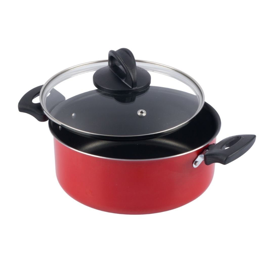 Caçarola Antiaderente Vermelha 18cm: Cozinhe Sem Grudar!