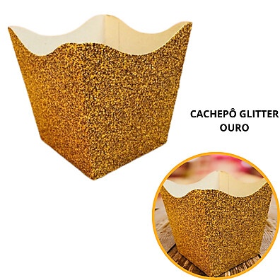 Cachepôs Decorativos Glitter Ouro: Kit de 10 a 60!