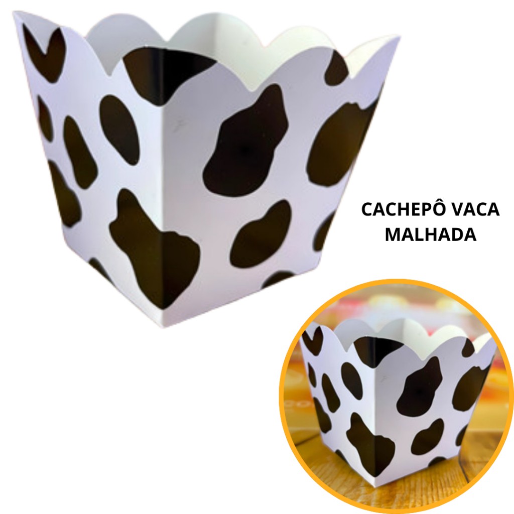 Cachepôs Fazendinha Vaca Malhada: Decore Sua Festa!