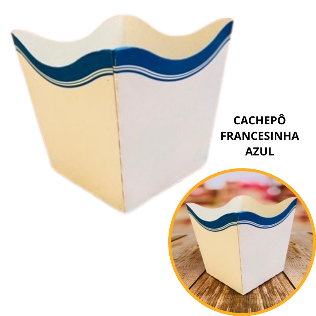 Cachepôs Francesinha Azul: Decore Sua Festa!