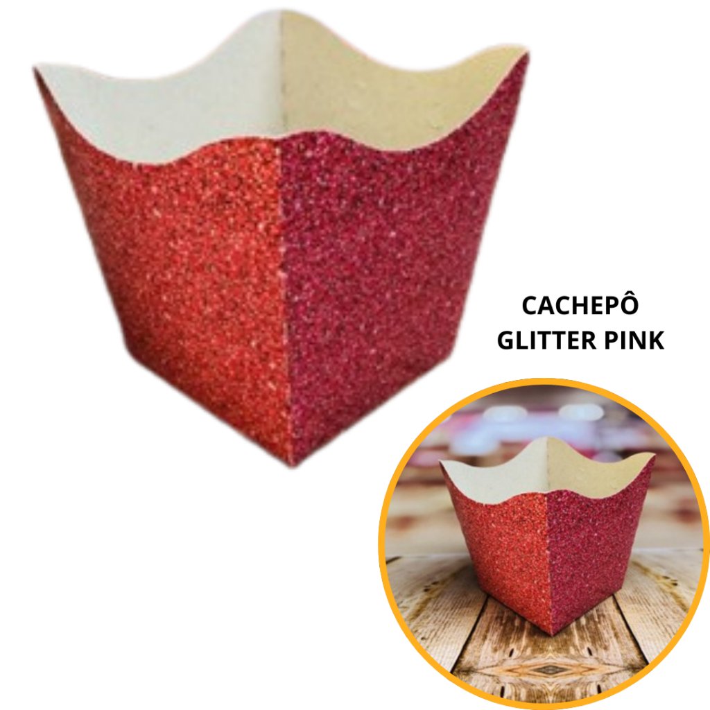 Cachepôs Glitter Pink: Decore Sua Festa!