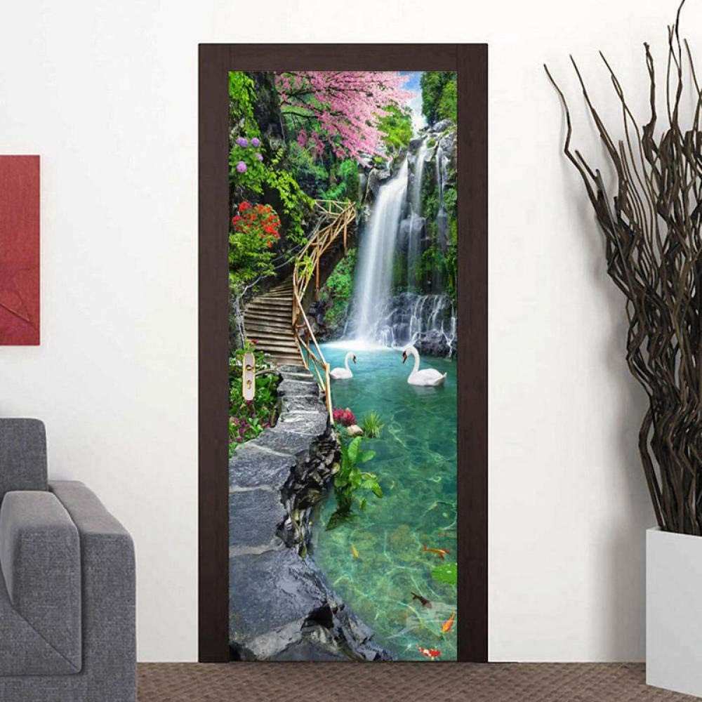 Decalques 3D para Decoração de Casa - Cachoeiras e Paisagens para Porta e Parede