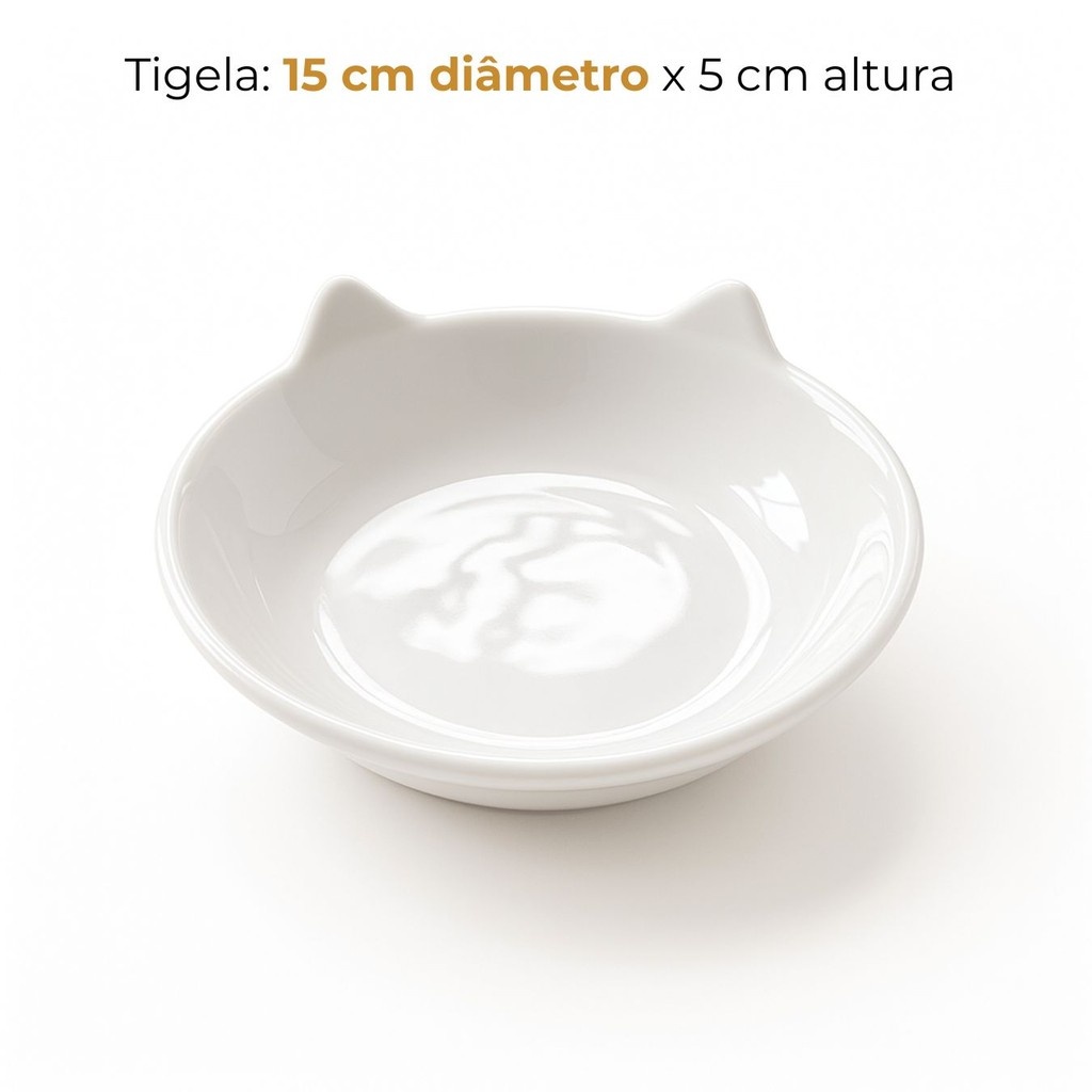 Kit 2 Tigelas Pet de Porcelana para Gato e Cachorro