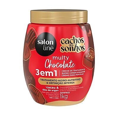 Cachos Definidos: Creme Pentear 3 em 1 Salon Line 1kg