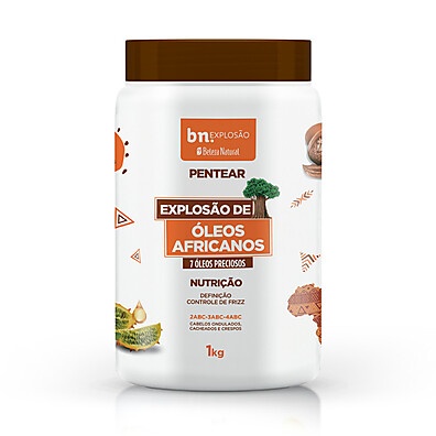 Cachos Nutridos: Creme de Pentear 1Kg com Óleos Africanos