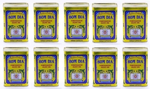 kit com 10 latas de azeite Português Bom Dia Lata 500ml cada