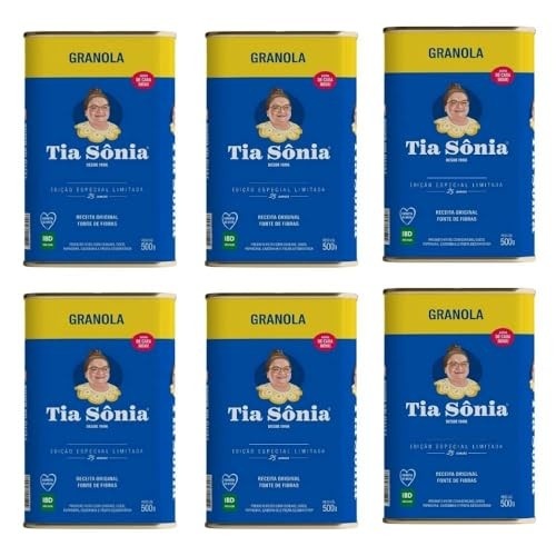 Tia Sônia, Kit 6 Granola Tradicional Lata Especial Tia Sônia 500g cada