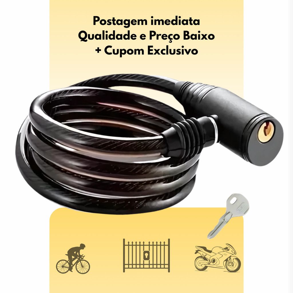 Cadeado de Aço Antifurto: Segurança Total para Sua Bike!