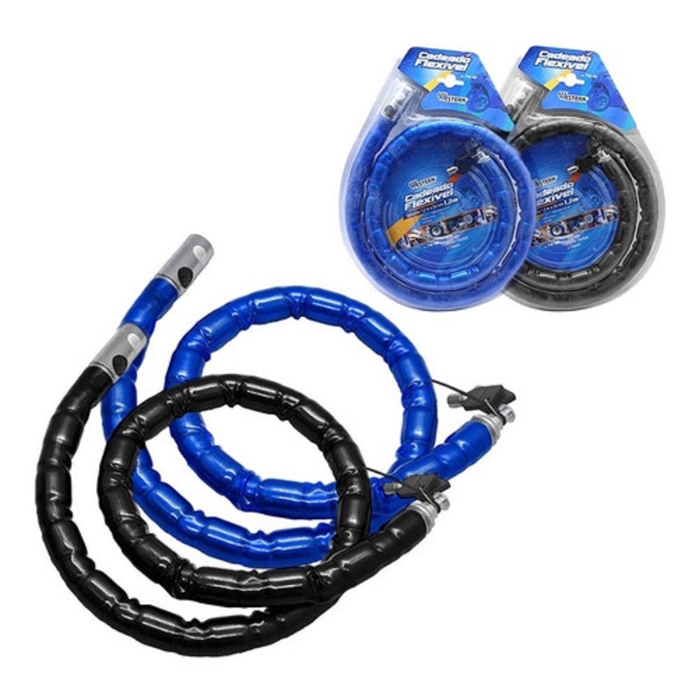 Cadeado Flexível 1,2m: Proteja Sua Moto!