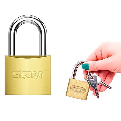 Cadeado Zamac Latão 45mm Stam: Segurança e Durabilidade