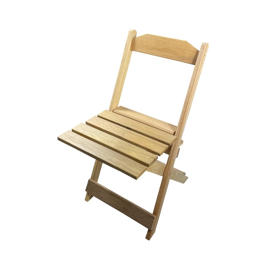 Cadeira Dobrável de Madeira Maciça Natural para Bar - Estilo e Conforto com Design Compacto
