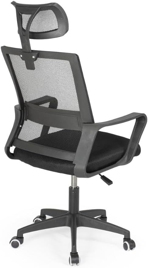 Cadeira de Escritório Executiva com Altura Regulável, Encosto Ergonômico e Apoio de Cabeça