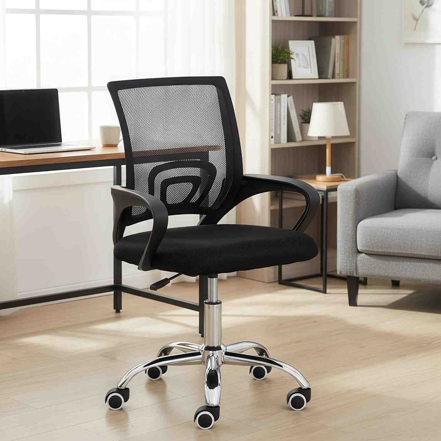 Cadeira de Escritório Giratória com Altura Ajustável - Conforto Ergonômico Premium