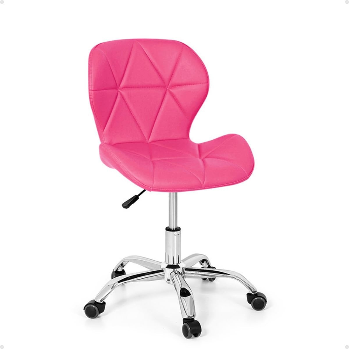 Cadeira Office Eiffel Slim Rosa - Base Giratória com Design Moderno
