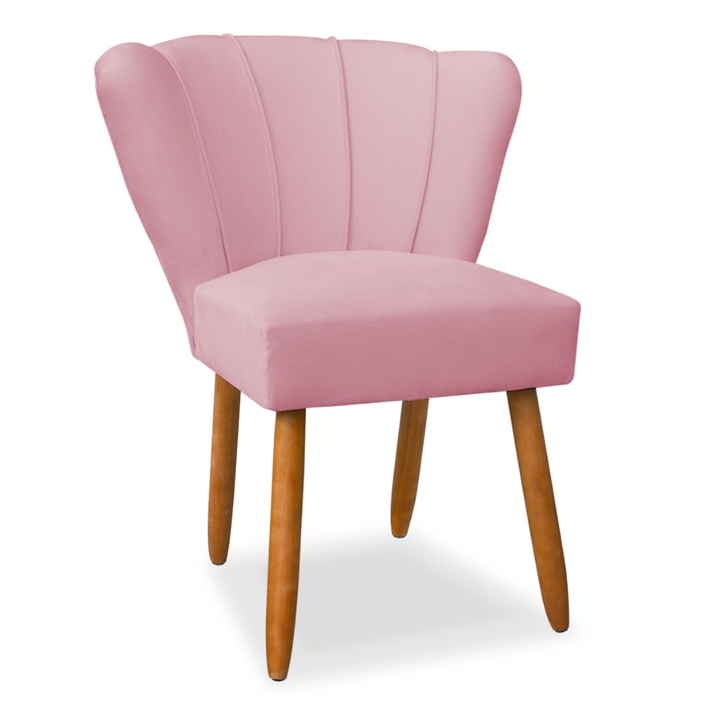 Cadeira Pétala Veludo Rosa: Elegância e Conforto