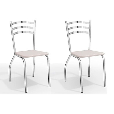 Cadeira Sala de Jantar Portugal 2C007CR – Elegância Cromada e Conforto