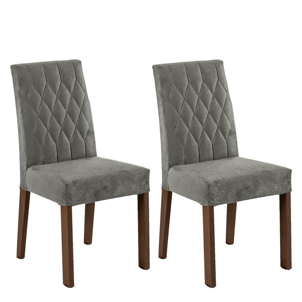 Kit com 2 Cadeiras de Jantar Rustic/Silver 4256 - Design Moderno e Conforto Ergonômico