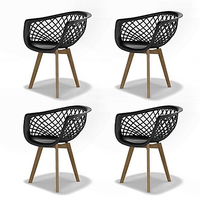 Cadeiras Web Wood Preto: Conforto e Estilo!