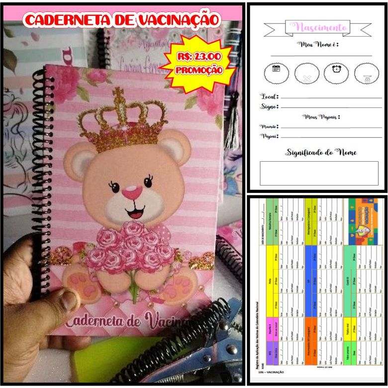 Caderneta Ursinhos: Nome Personalizado!