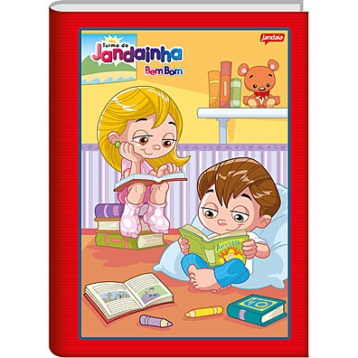 Caderno Brochura 80F Vermelho Bem e Bom: Kit 5 Unidades