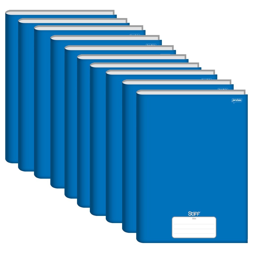 caderno-jandaia-stiff-azul-kit-10-capa-dura
