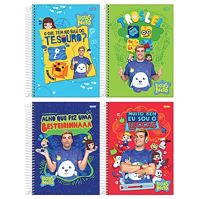 Caderno Luccas Neto: Pacote com 4 Unidades!