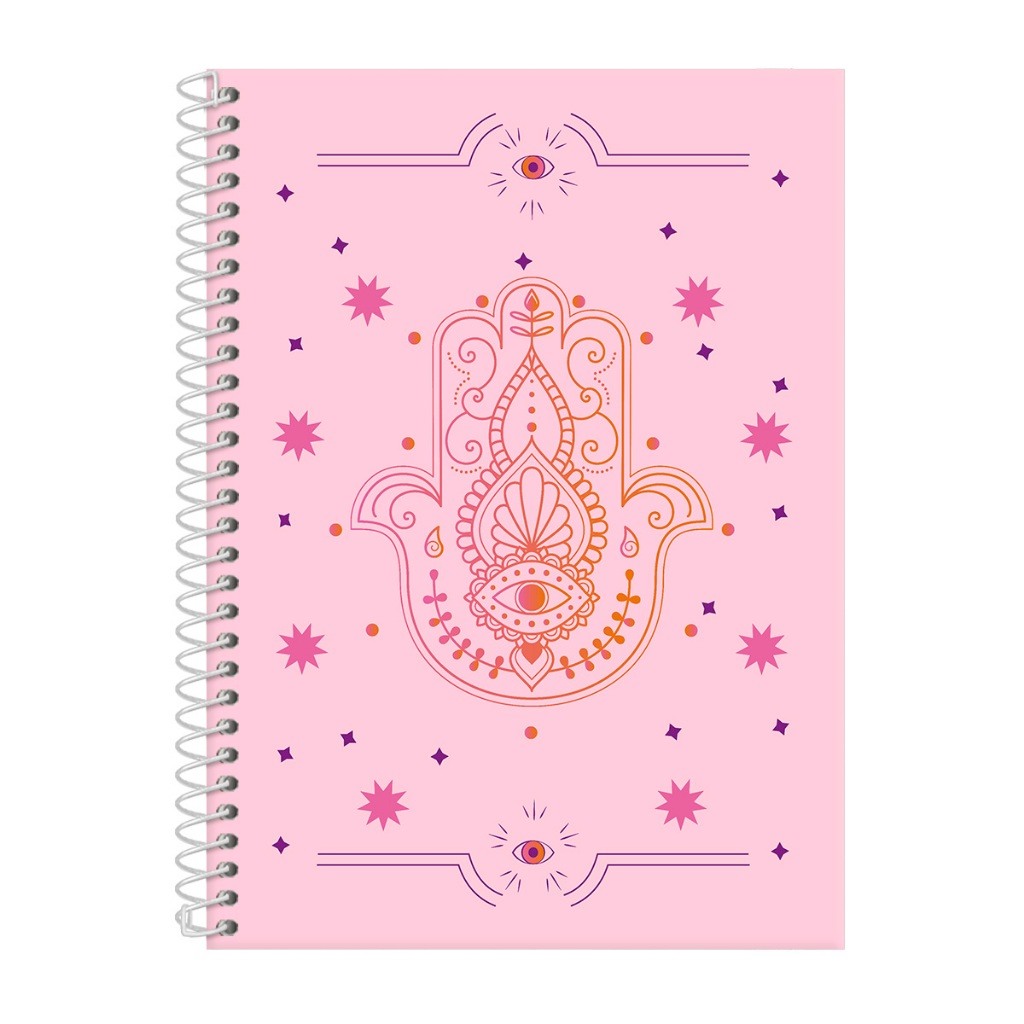 Caderno Mão de Fátima: Estilo e Proteção para Seus Estudos