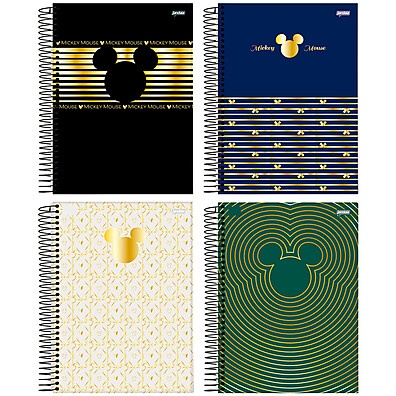 Caderno Mickey Arts Office 10 Matérias – 4 Unidades Sortidas
