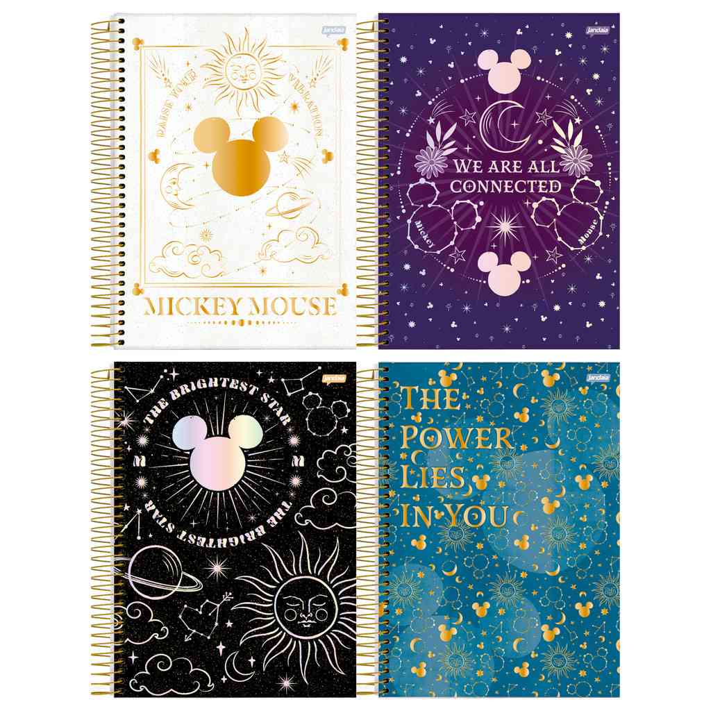 Caderno Mickey: Pacote com 4 Unidades para Seus Estudos!