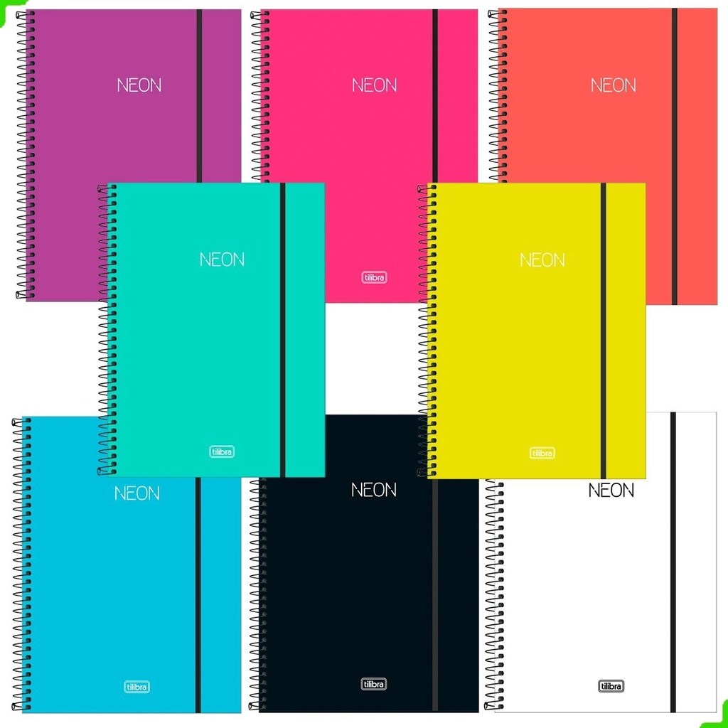 Caderno Neon 80 Folhas: Moderno e Prático para Estudantes