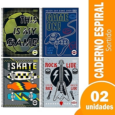 Caderno Tilibra Pepper: 2 Unidades, 20 Matérias